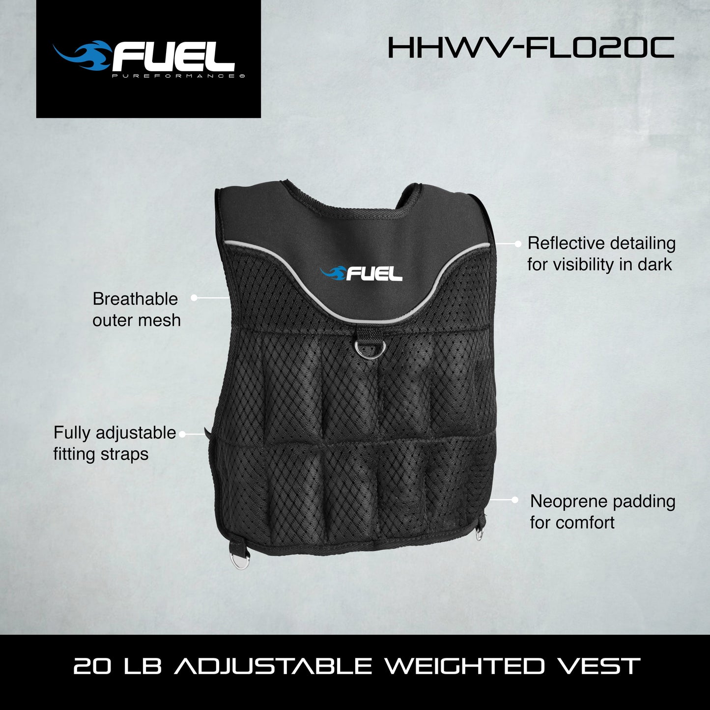 20 Lb. Adjustable Weighted Vest